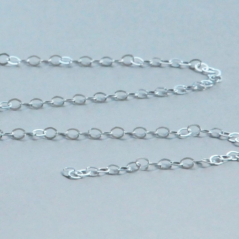 Sterling Silver Jewelry Chain by the Foot Flat Circle Etsy