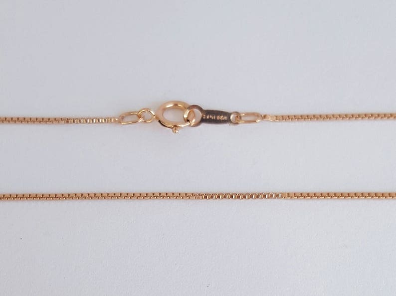 Fast Shipping from USA 18 inch 14K Rose Gold Filled Finished Chain 0.8mm Box Chain Rose Gold Filled Chain