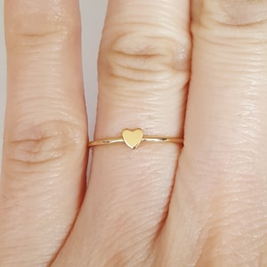 Gold filled Heart Ring, Size 5, 6, 7, Tiny Heart Ring, 3.5mm, Engagment Ring, Promise Ring, Birthday Gift, Kids Gift, Fast Shipping from USA