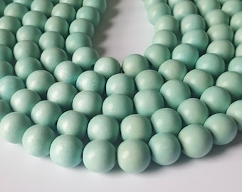 Cuentas de menta, cuentas redondas de madera, 15 mm, cuentas grandes, cuentas gruesas, cuentas ligeras, envío rápido desde EE. UU.