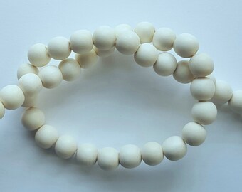 White Wood Beads, Round Wood Beads, 10mm, Lightweight Beads, Fast Shipping from USA