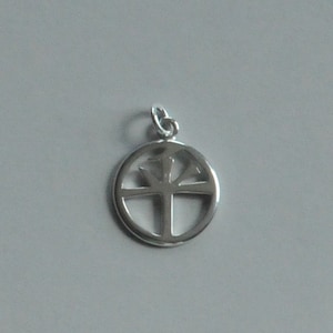 Sterling Silver Peace Charm, Peace Pendant, Peace Charm, Peace Symbol, 16mm, Open Jump Ring, Fast Shipping from USA