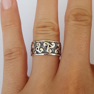 Sterling Silver Celtic Ring, 10mm, Unisex Gift, Birthday Gift, Fast Shipping from USA