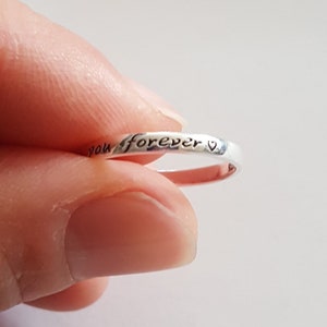 Sterling Silver Engraved Ring, Silver Band, 2mm, Stacking Ring, Engagment Ring, Promise Ring, Birthday Gift, Fast Shipping from USA
