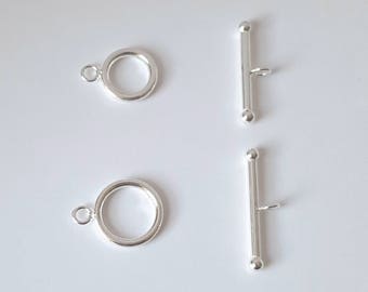 Sterling Silver Toggles, Toggle Closure, Toggle Clasp, 1 set, 12x16mm or 14x18mm, Fast Shipping from USA