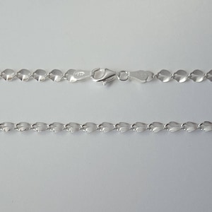 Sterling Silver Petal Chain, 16 inch Finished Chain, 3.7mm, Lobster Clasp, Fast Shipping from USA