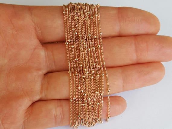 Fast Shipping from USA 18 inch 14K Rose Gold Filled Finished Chain 0.8mm Box Chain Rose Gold Filled Chain