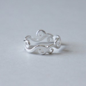 Sterling Silber Ring, Wellenring, Silberband, Größe 5, 6, 7, 8, 5.2 mm, Verlobungsring, Versprechensring, Geburtstagsgeschenk, Schneller Versand aus USA