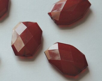 Wine Red, Faceted Acrylic Beads, Chunky Beads, 34x24mm, Translucent Acrylic Flat Polygon, Nugget Beads, 10 Pieces, Fast Shipping from USA