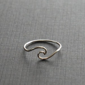 Sterling Silver Wave Ring, Silver Band, Size 6, 7 or 8, 1mm, Engagment Ring, Promise Ring, Birthday Gift, Fast Shipping from USA image 1