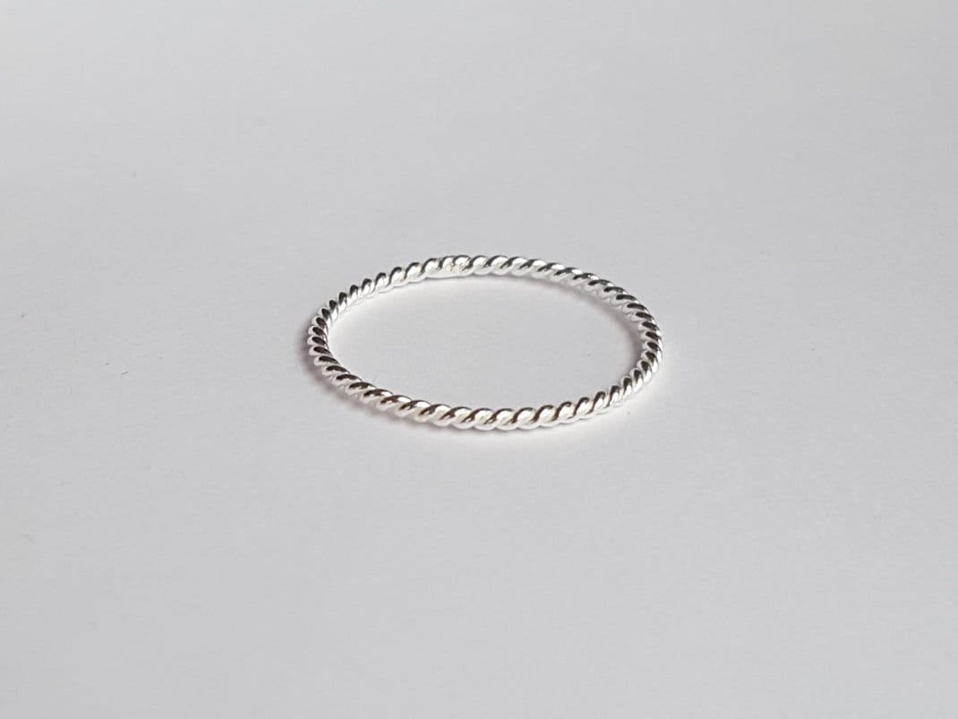 Sterling Silver Twisted Rope Ring, Stacking Ring, Size 4 or 5 ...