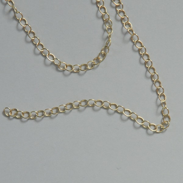 Gold Filled Chain, Jewelry Chain, By the inch, Extender Chain, 3.1mm, Light Oval Cable Chain, Fast Shipping from USA