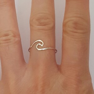 Sterling Silver Wave Ring, Silver Band, Size 6, 7 or 8, 1mm, Engagment Ring, Promise Ring, Birthday Gift, Fast Shipping from USA image 2