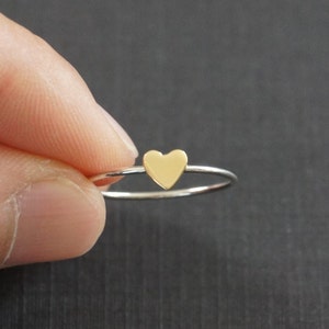 Sterling Silver Heart Ring, Size 7, Bronze Heart, Engagment Ring, Promise Ring, Birthday Gift, Kids Gift, Fast Shipping from USA