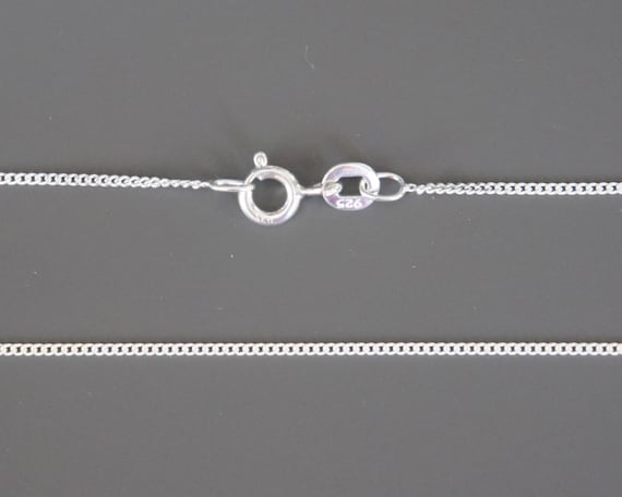 Sterling Silver Curb Chain, Jewelry Chain, Finished Chain, Dainty Chain, Tiny Necklace, 16 inch, 1.2mm, Fast Shipping from USA