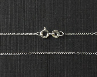 Sterling Silver, Jewelry Chain, Oval Cable, Finished Chain, Dainty Chain, Tiny Necklace, 18 inch, 1.2mm, Fast Shipping from USA