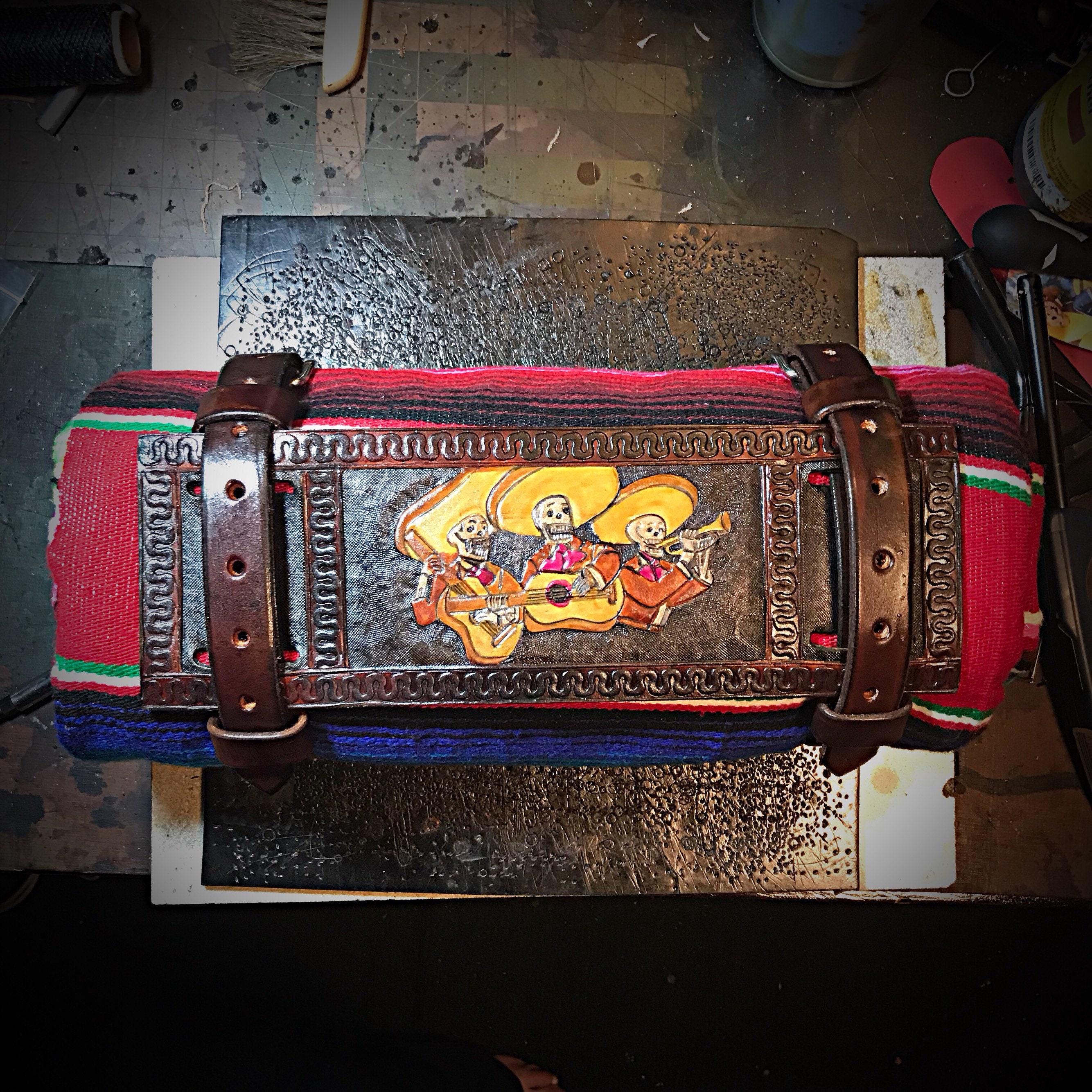 Motorcycle Bed Roll Carrier dead mariachi with mexican Etsy