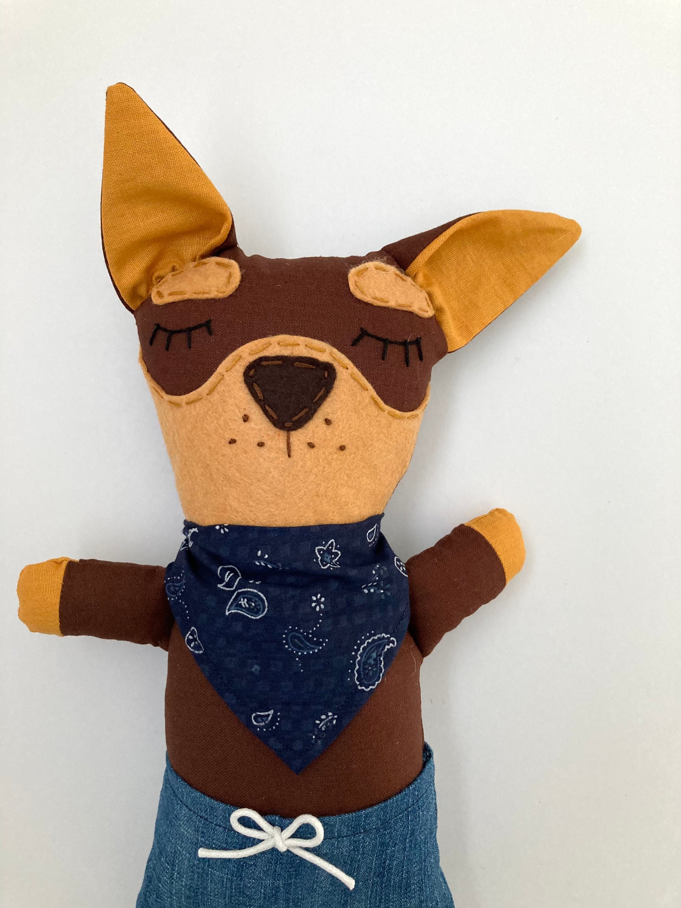 Jed the brown Kelpie dog doll stuffed animal soft toy. Etsy
