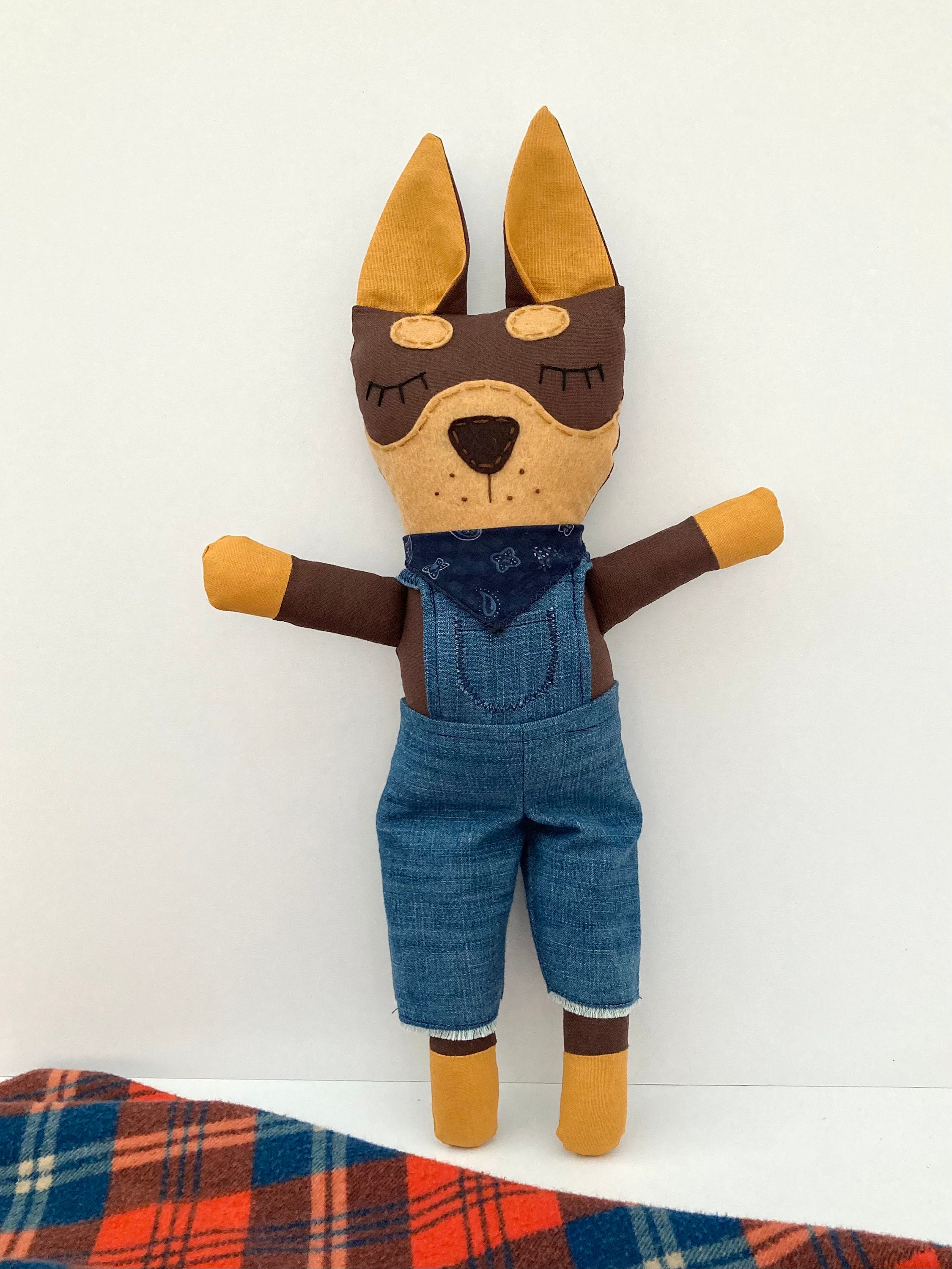 Jed the brown Kelpie dog doll stuffed animal soft toy. Etsy