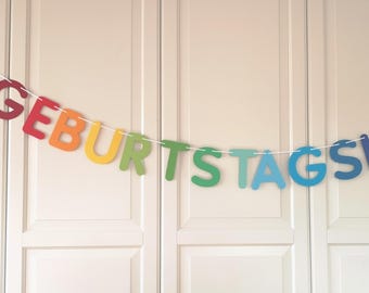 Birthday child garland rainbow burgundy