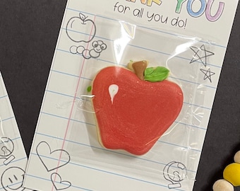 Teacher Thank You cookie Card/5 cookies