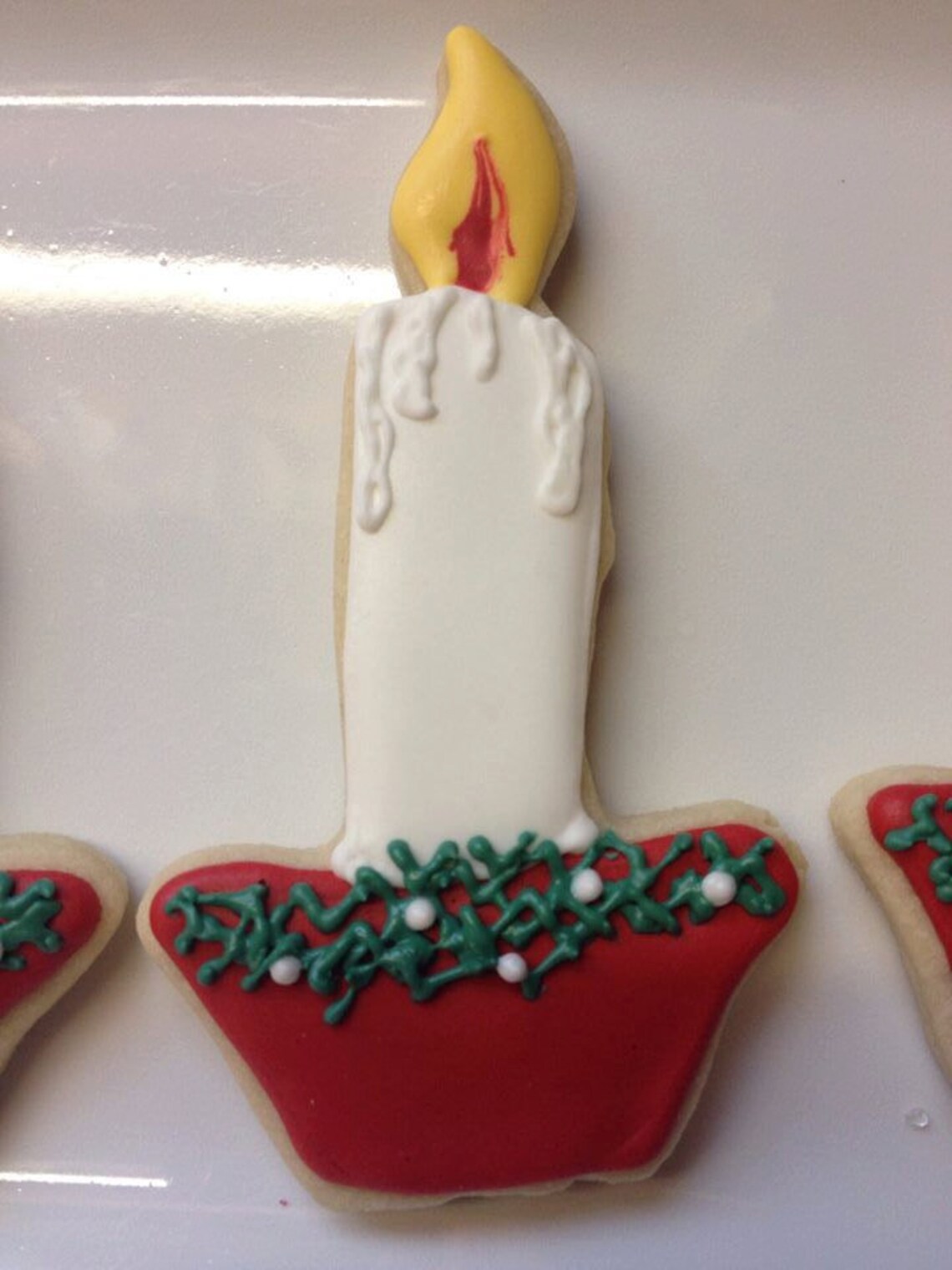 Christmas Candle Cookie | Etsy