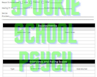 Simple Assessment Tracker for School Psychologists