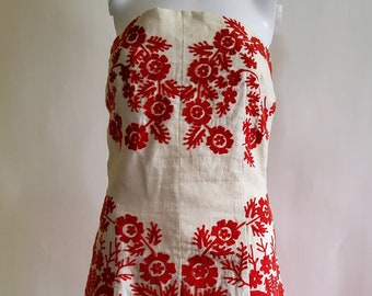 Vintage Strapless Cotton Dress