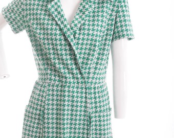 Vintage Houndstooth Mod Wrap Dress