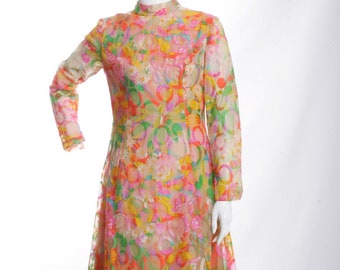 Too Obscenely Fabulous To Care Retro Psychedelic Floral Maxi Dress