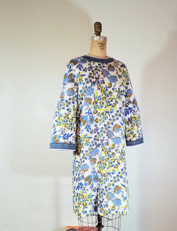 Goldworm Vintage Blue Floral Mini Dress