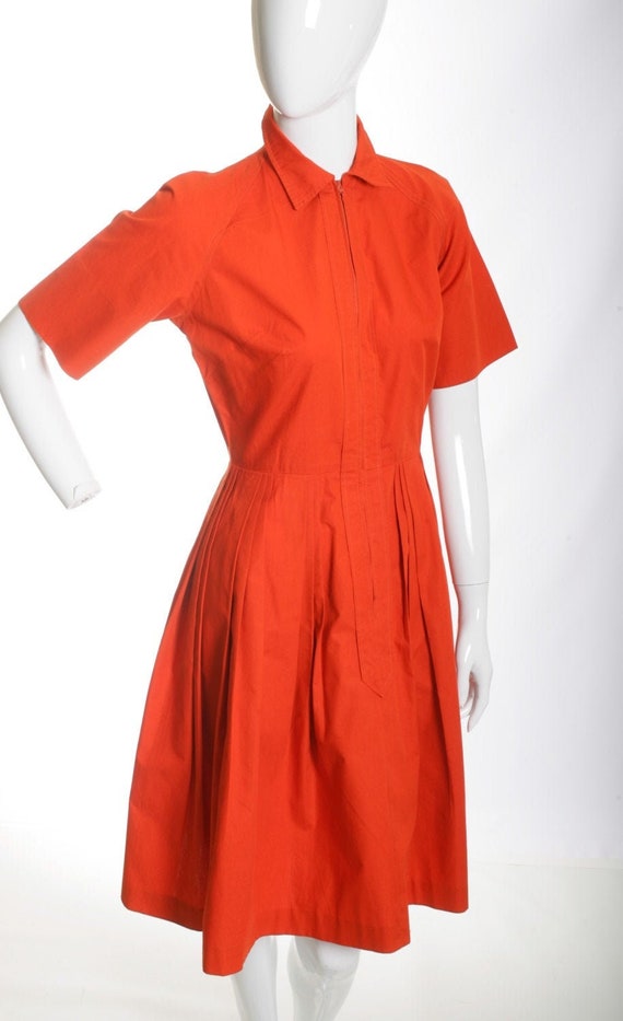 CLEARANCE SALE 50s Vintage Cotton Pleated Day Dre… - image 1