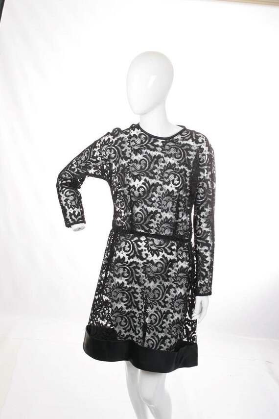 Sheer Lace Black Mini Dress