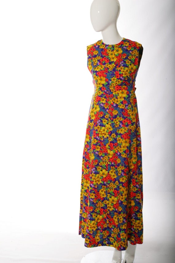 CLEARANCE SALE Vintage Psychedelic Floral Midi/Ma… - image 1