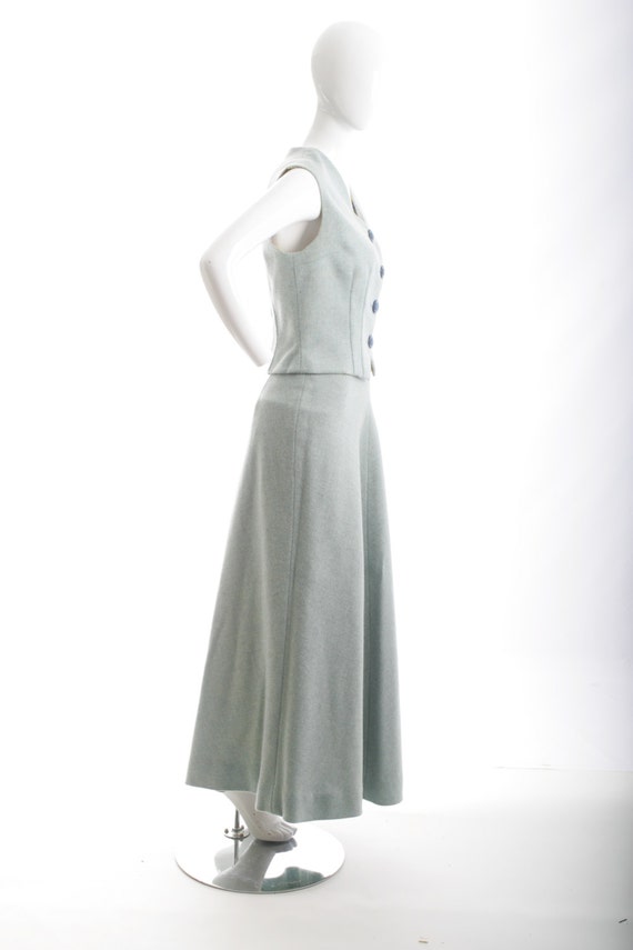 Vintage Wool Maxi Skirt Suit