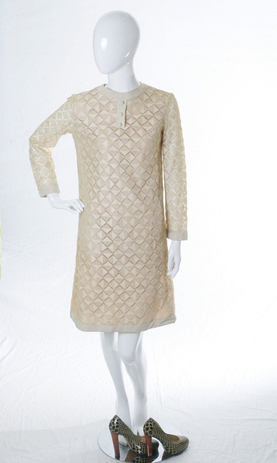 Linen Cotton Vintage Mod Mini Dress Mint Condition