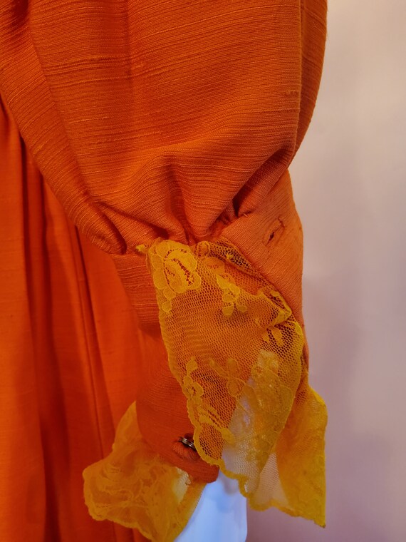 Vintage Prarie Orange Maxi Dress - image 3