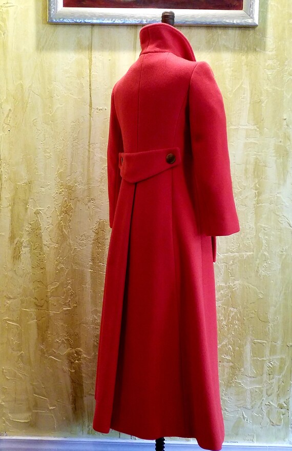 Vintage Wool Princess Maxi Full Length Coat Orange - image 6