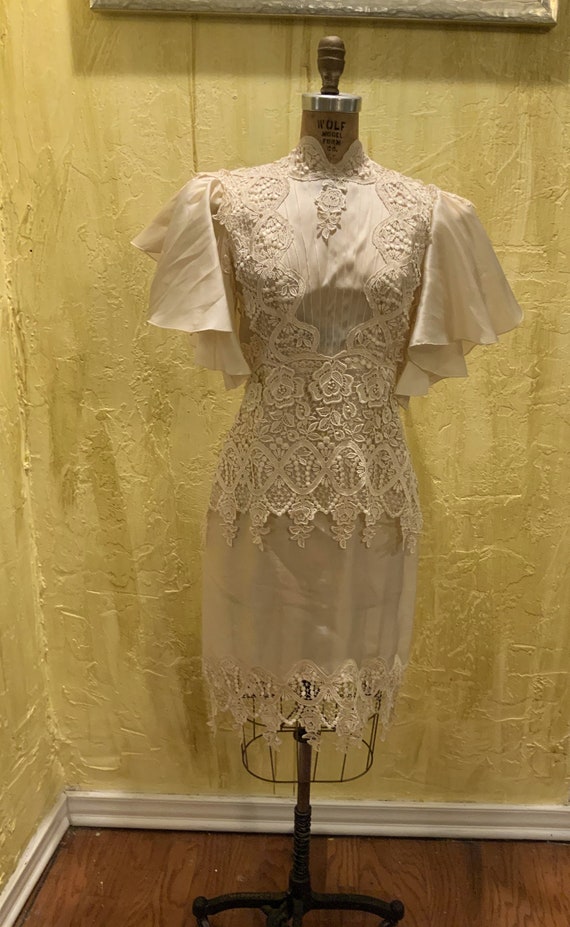 Vintage Silk Organza Ivory Dress