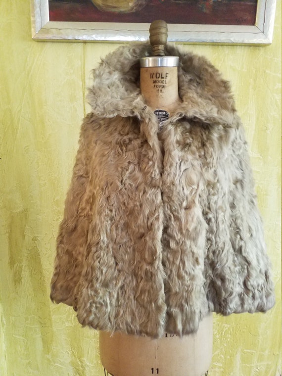 70s Peasant Sheepskin Cape Gem