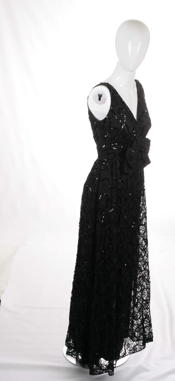 Vintage Maxi Lace Evening Dress - image 3