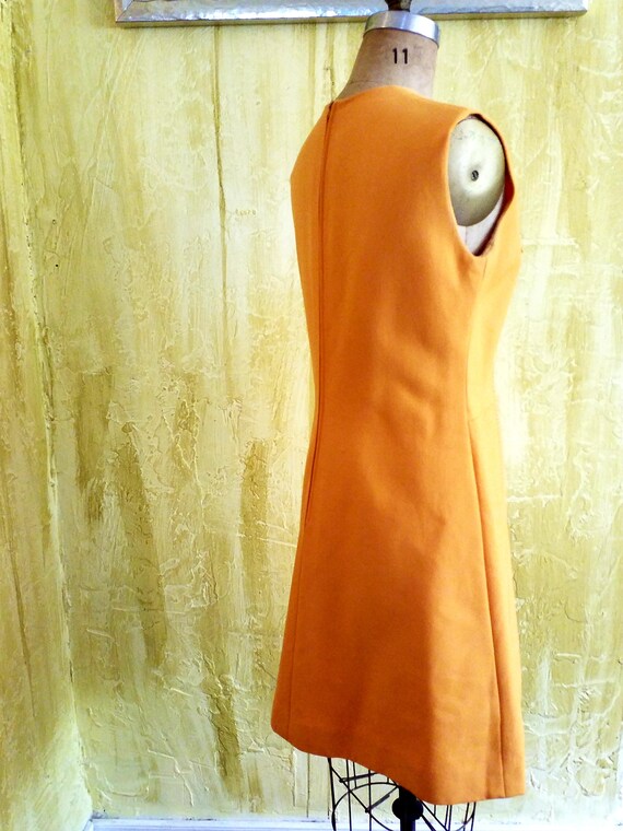 Designer Wool MOD Tangerine Mini Dress - image 3