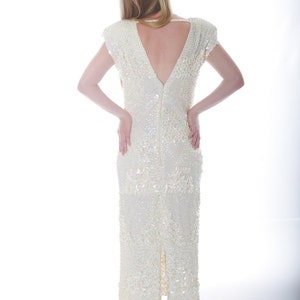 Stunning Beaded Sequin Vintage Couture Wedding Dress image 4