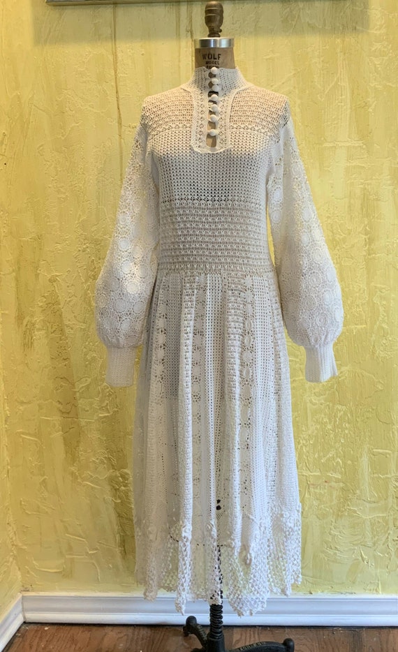 Vintage White Crochet Dress
