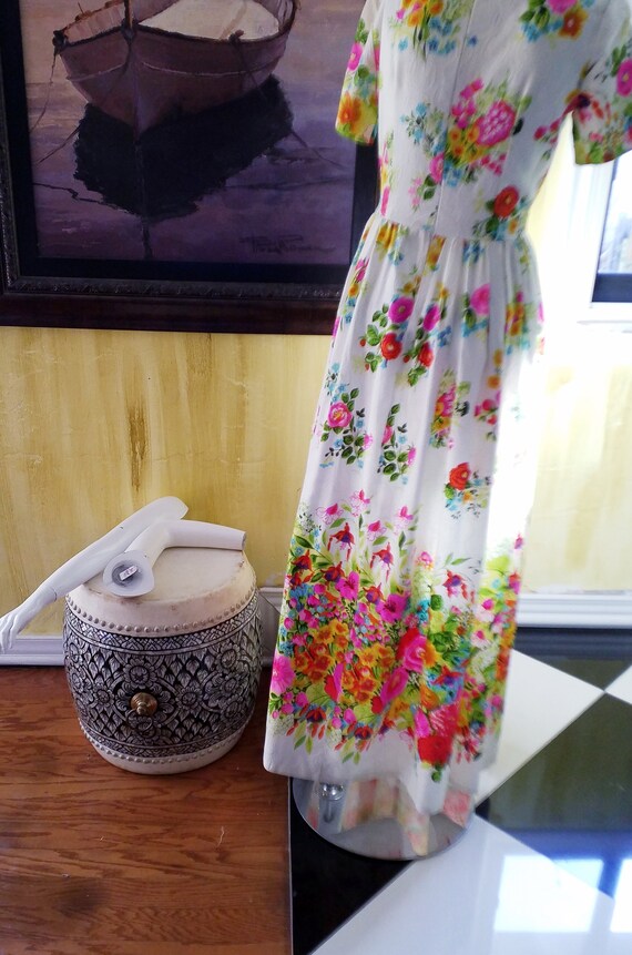 Clearance Vintage Floral 70s Psychedelic Cotton M… - image 3