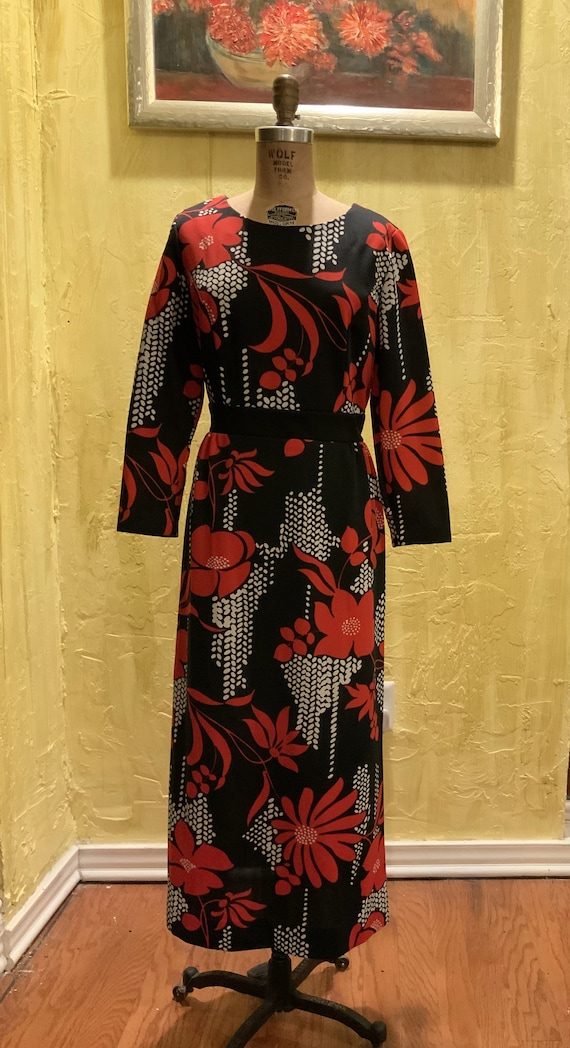 Vintage MOD Floral Maxi Dress
