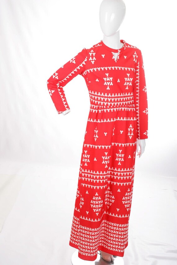 Pop Art Red MOD Vintage Maxi Dress