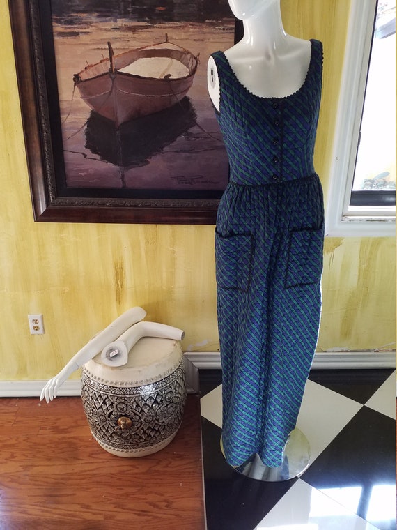 Vintage Cotton Quilted Maxi Dress - image 5