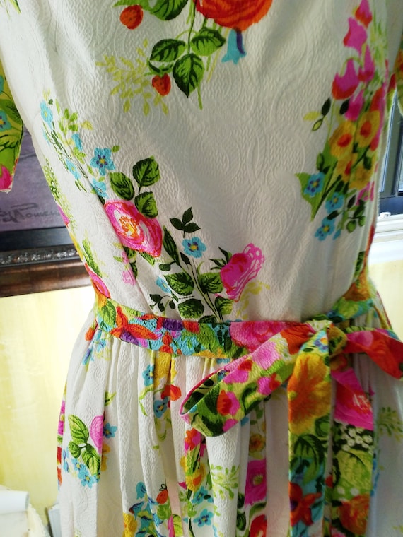 Clearance Vintage Floral 70s Psychedelic Cotton M… - image 1