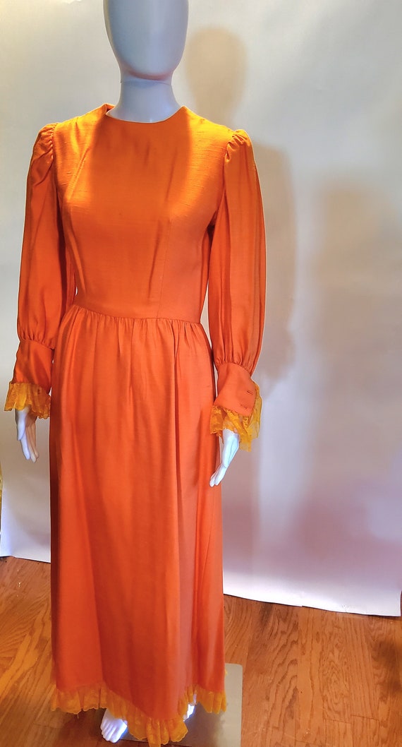 Vintage Prarie Orange Maxi Dress - image 2